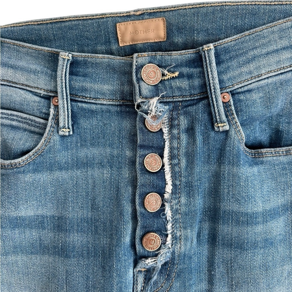 MOTHER The Fly Cut Stunner Ankle Fray Jean - Light Wash Denim - Size 24 - Picture 11 of 13